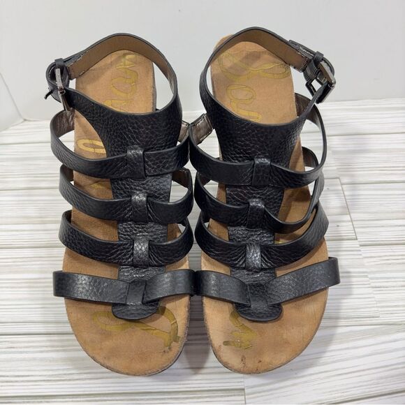 SAM EDELMAN NAYLA LEATHER WEDGES SANDAL 9.5 - Picture 2 of 16